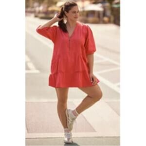 Daily Practice By Anthropologie NWOT Tiered Mini Zip Dress XS Pink